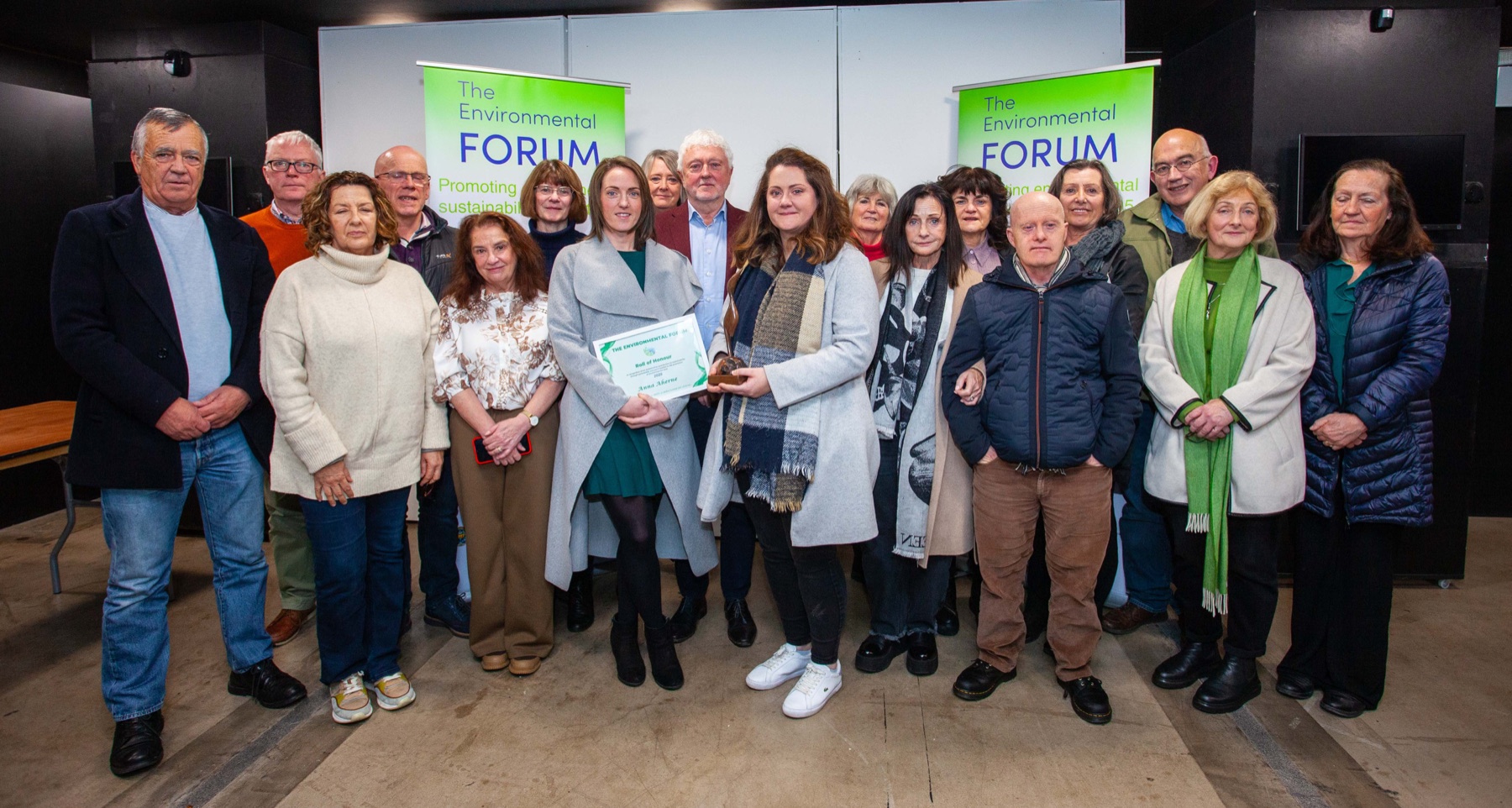 Anna Aherne's family and friends at the 2025 Environmental Awards ceremony