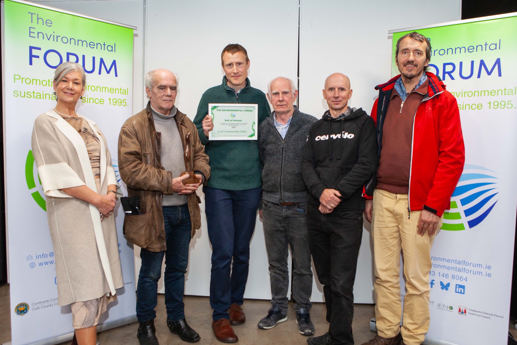 Cork Community Bikes receiving the 2025 Circular Economy Award