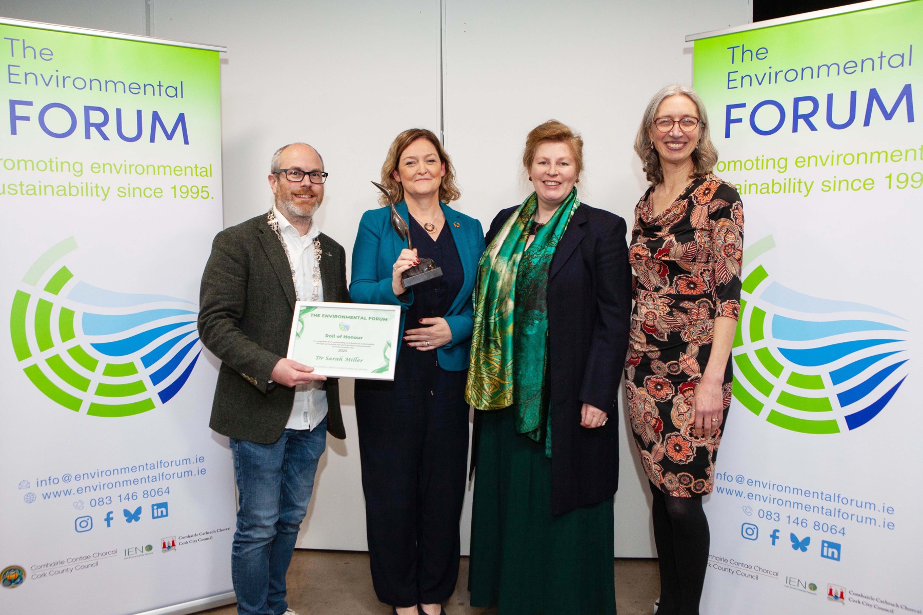 Dr Sarah Miller receiving the Outstanding Individual Award at the 2025 Environmental Awards ceremony