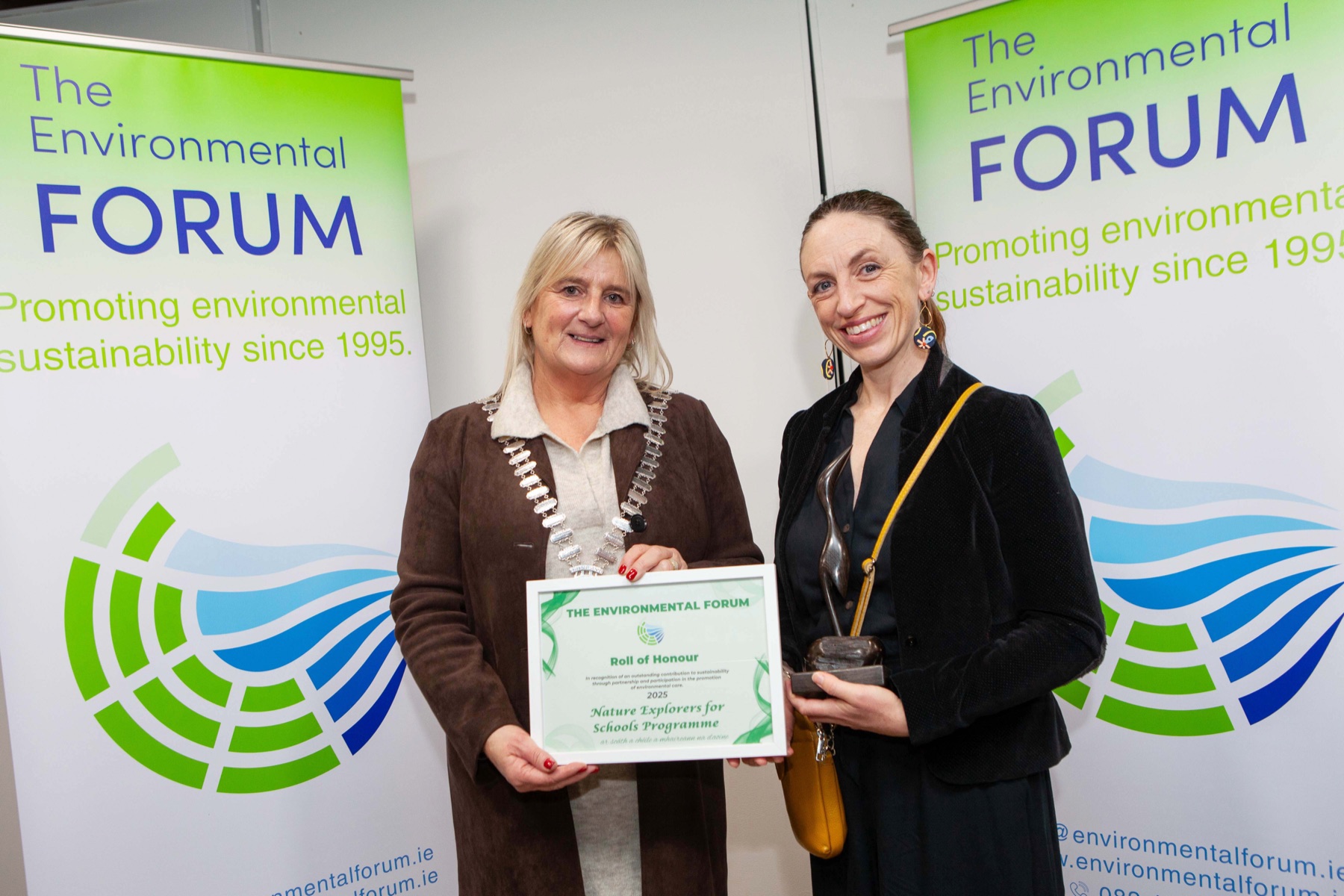 GAP Ireland's Nature Explorers for Schools Programme receiving the Community and Voluntary Sector Award